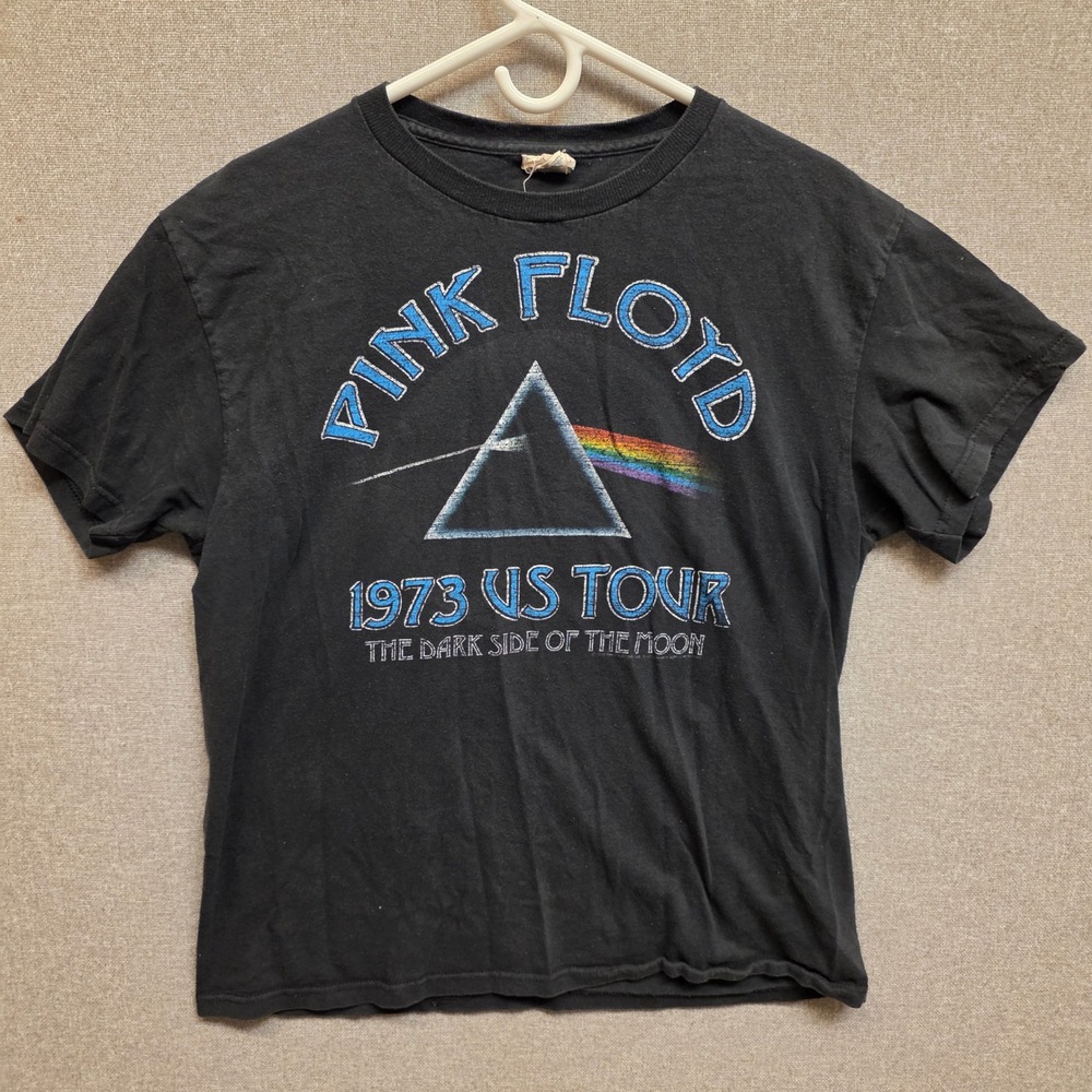 Pink Floyd 1973 US Tour Dark Side of the Moon Black T-Shirt Mens Medium Delta